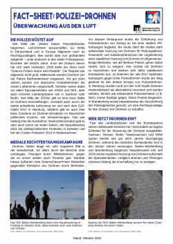 Faltblatt "Fact-Sheet: Polizei-Drohnen"