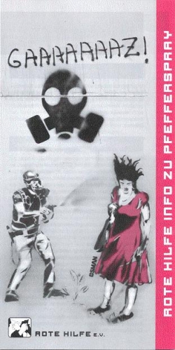 Flyer "Rote Hilfe Info zu Pfefferspray"