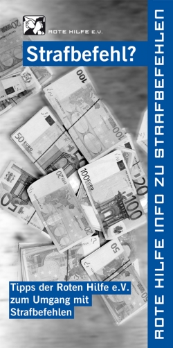Flyer "Rote Hilfe Info zu Strafbefehlen"