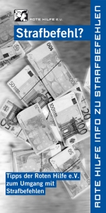 Flyer "Rote Hilfe Info zu Strafbefehlen"