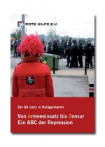 Broschüre "Vom Armeeeinsatz bis Zensur. Ein ABC der Repression."