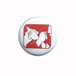 Rote Hilfe Button (rot auf weiß)